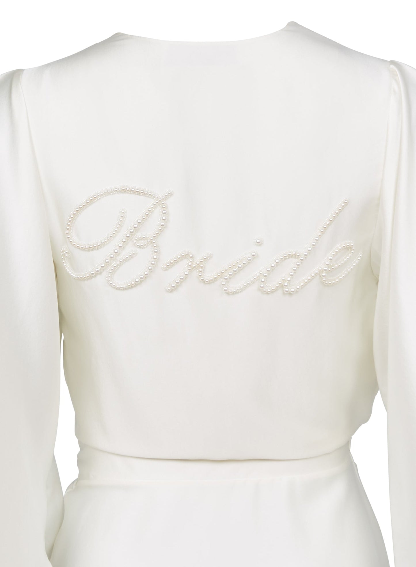Ivory Bride Embroidered Angel Sleeve Robe | Fleur du Mal