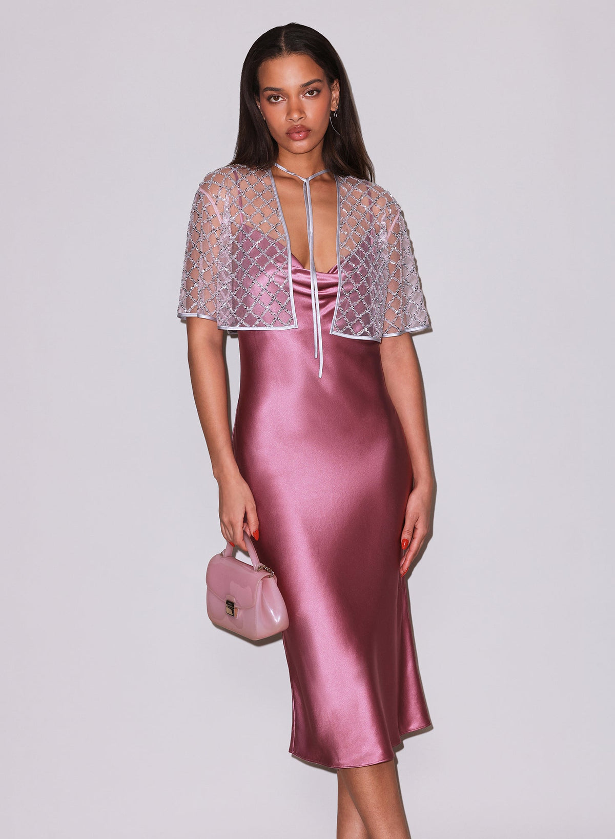 Pink Rosewood Silk Cowl Slip Dress | Fleur du Mal