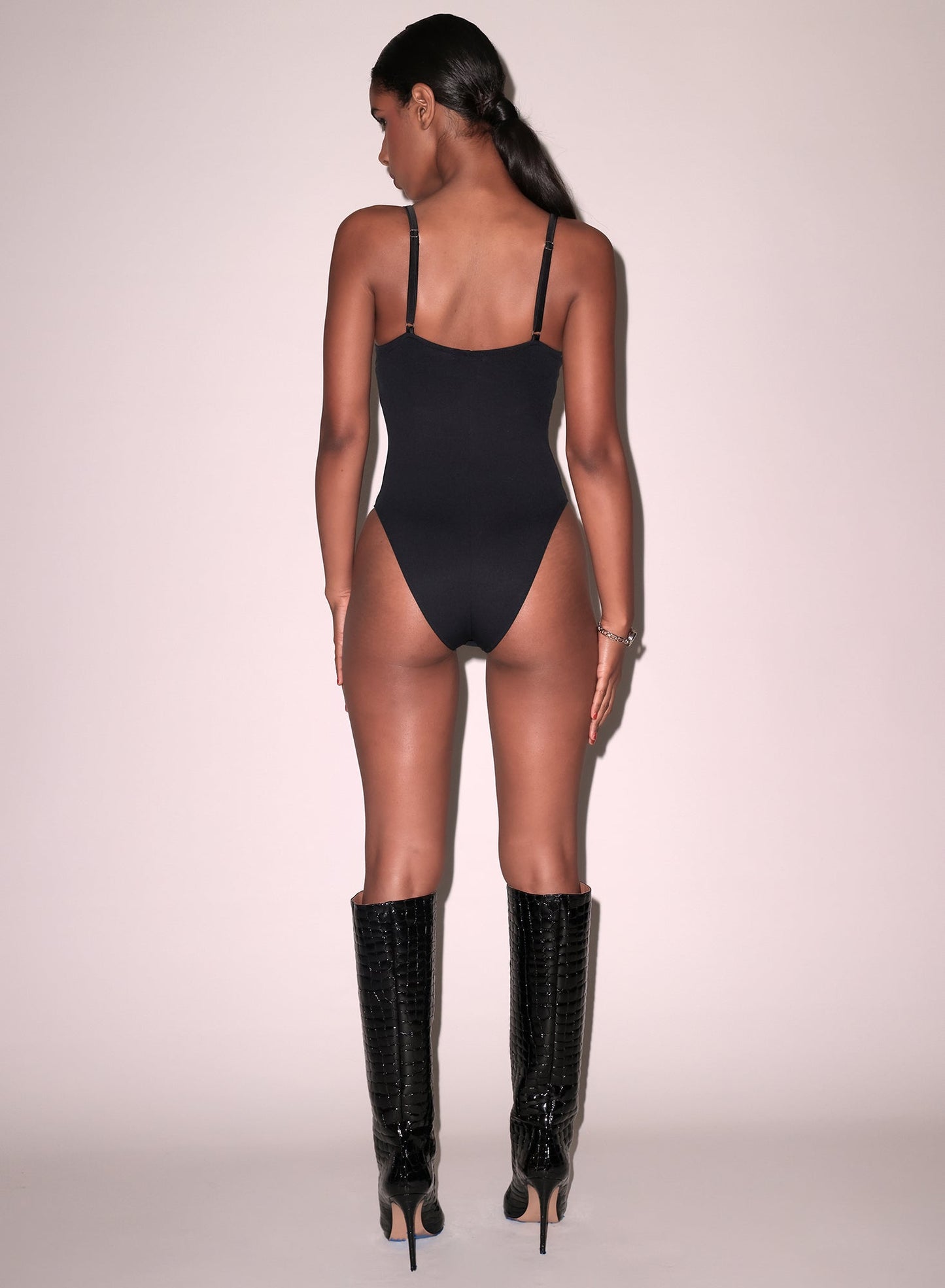 Black Le Stretch Micro Seduce U-Plunge Bodysuit | Fleur du Mal