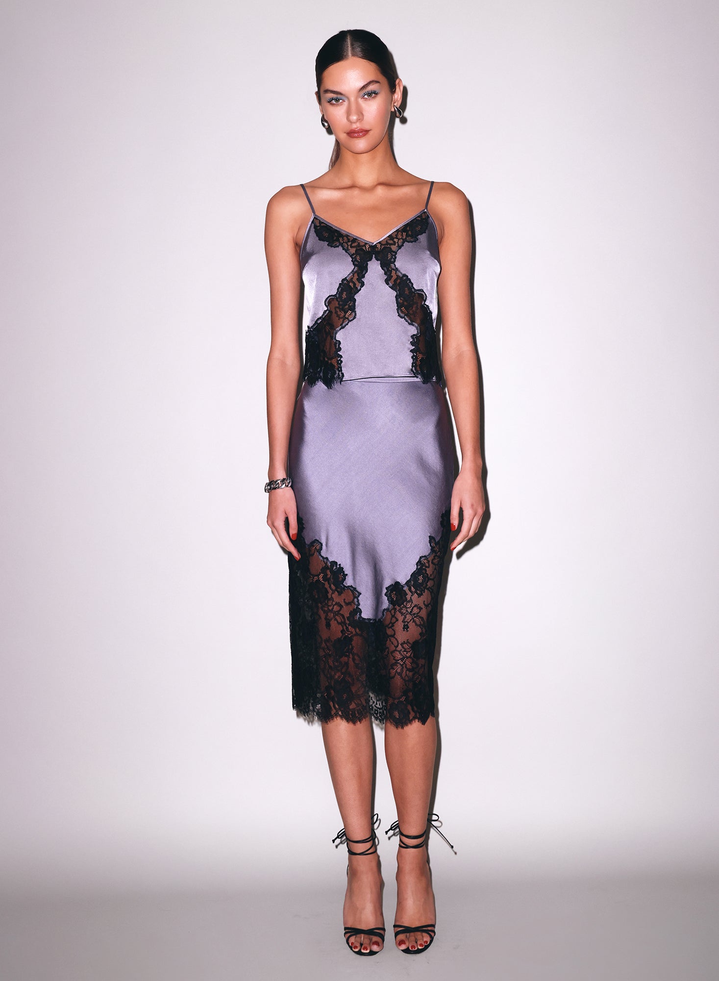Lavender Smoke Juliet Lace Slip Skirt | Fleur du Mal