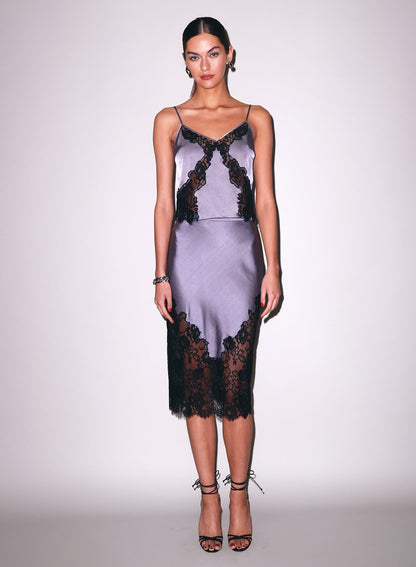 Lavender Smoke Juliet Lace Slip Skirt | Fleur du Mal