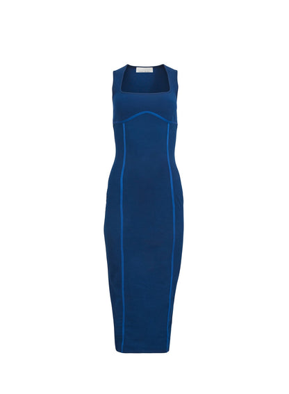Midnight Navy Organic Cotton Scoop Neck Dress | Fleur du Mal