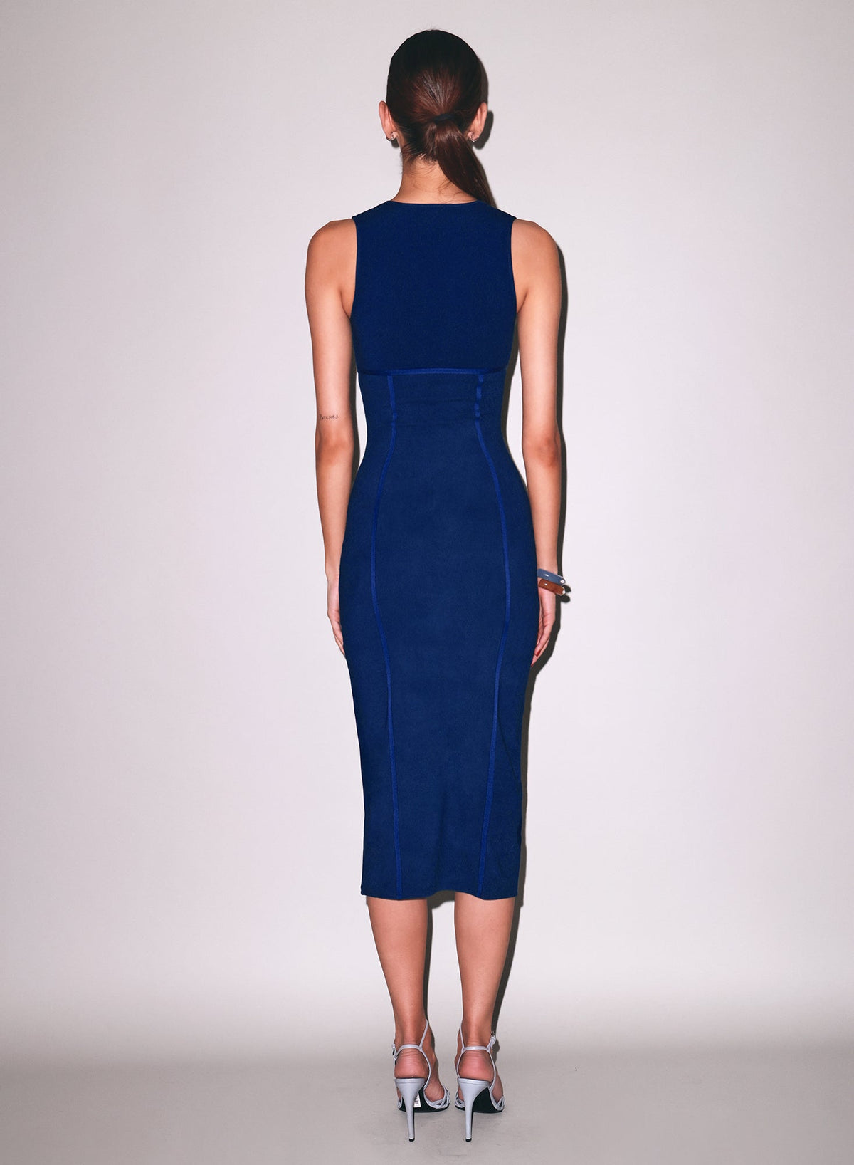 Midnight Navy Organic Cotton Scoop Neck Dress | Fleur du Mal