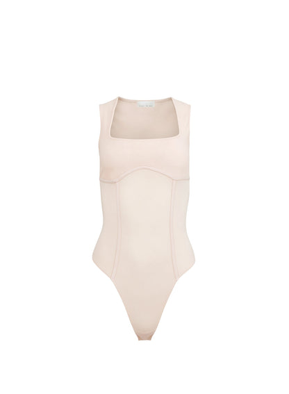 Tahini Organic Cotton Scoop Neck Bodysuit | Fleur du Mal