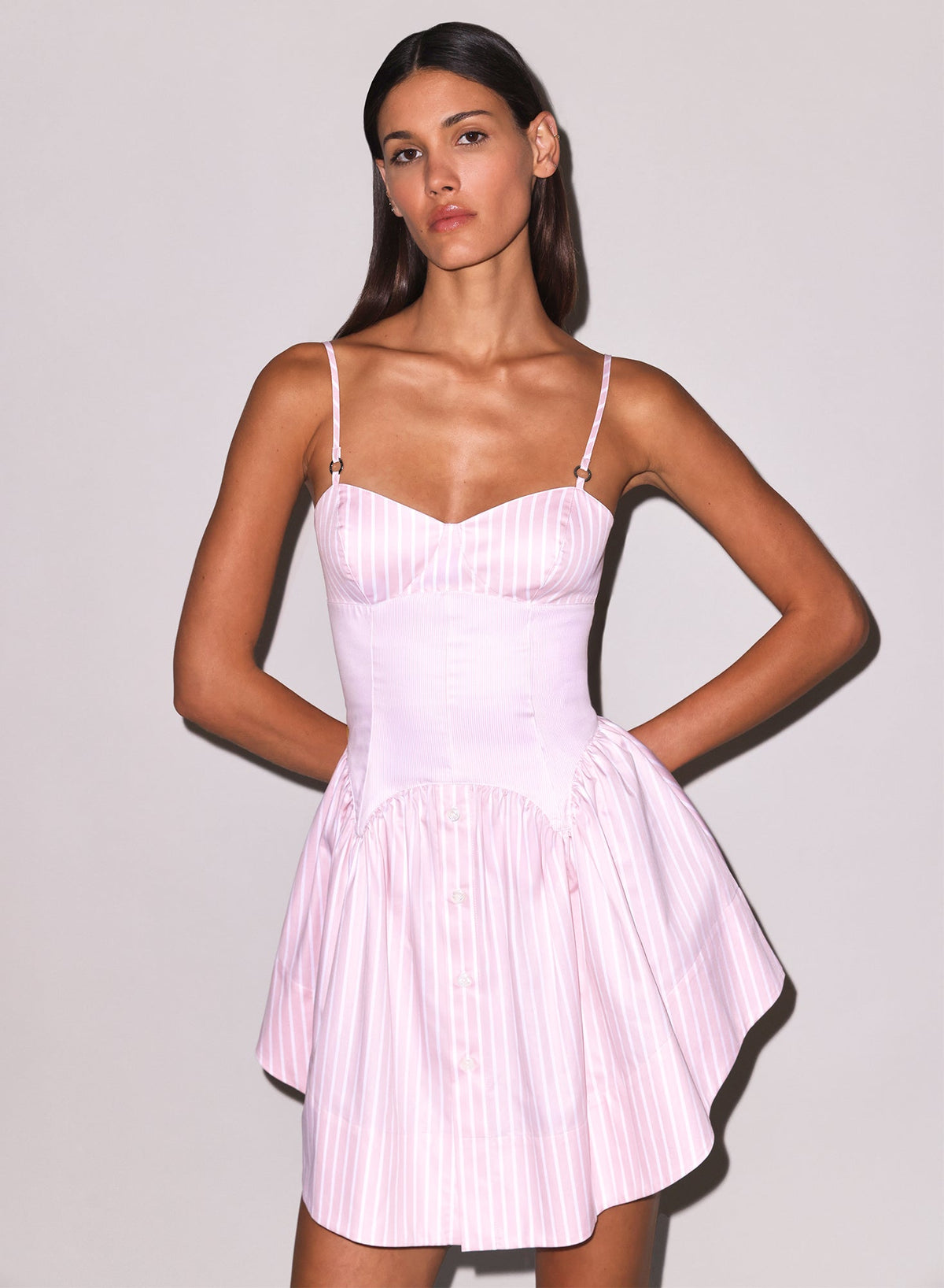 Pink Bubblegum Stripe Poplin Corset Mini Dress | Fleur du Mal