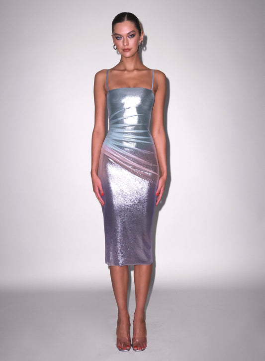 Blue Metallic Ombré Shine Dress | Fleur du Mal