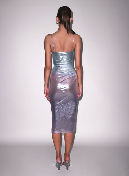 Blue Metallic Ombré Shine Dress | Fleur du Mal