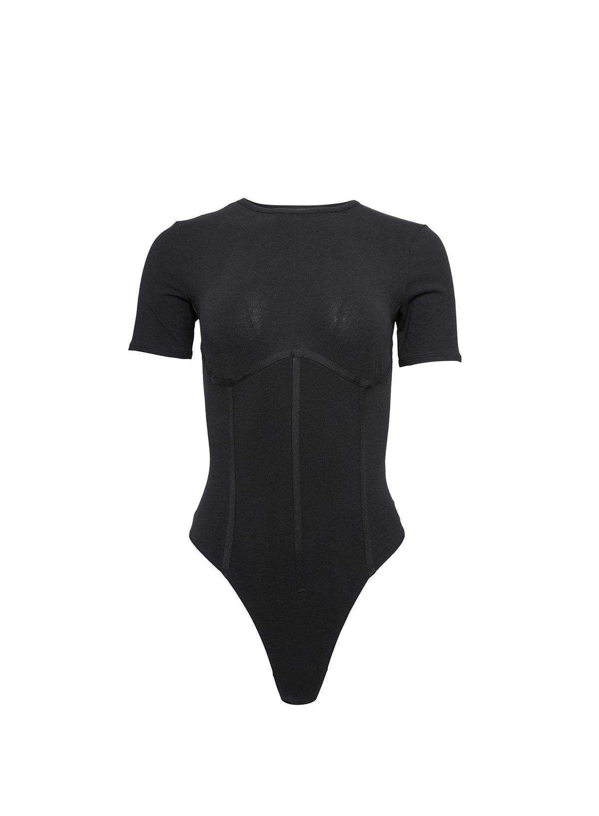 Black Organic Cotton T-Shirt Bodysuit | Fleur du Mal