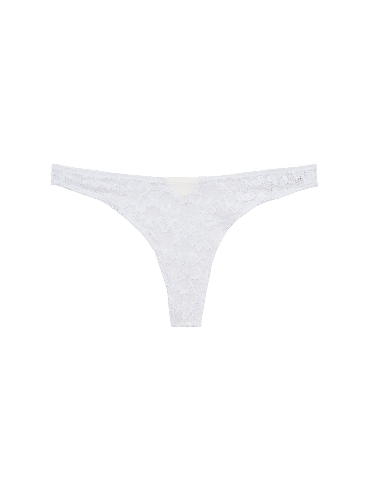Ivory Le Stretch Lace Thong | Fleur du Mal