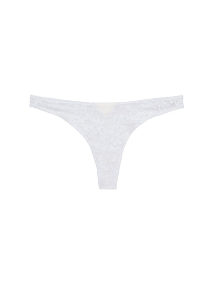 Ivory Le Stretch Lace Thong | Fleur du Mal