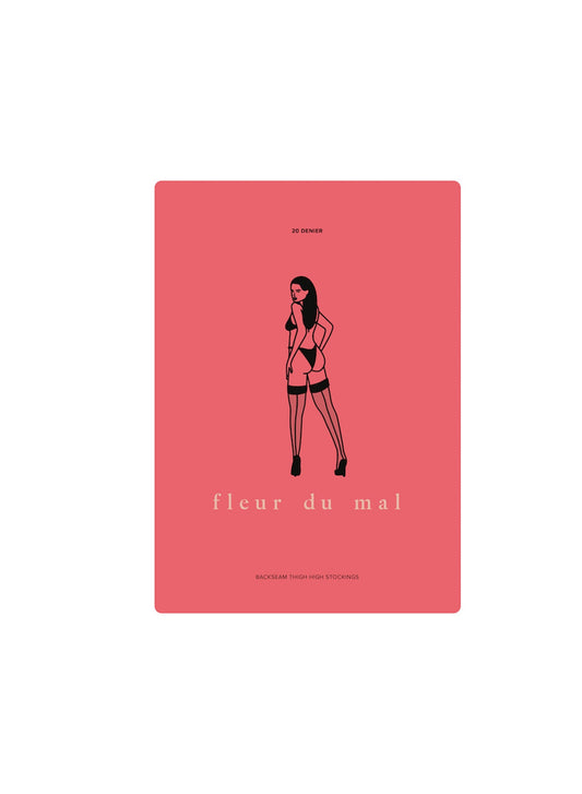 Black Back Seam Thigh High Stocking | Fleur du Mal