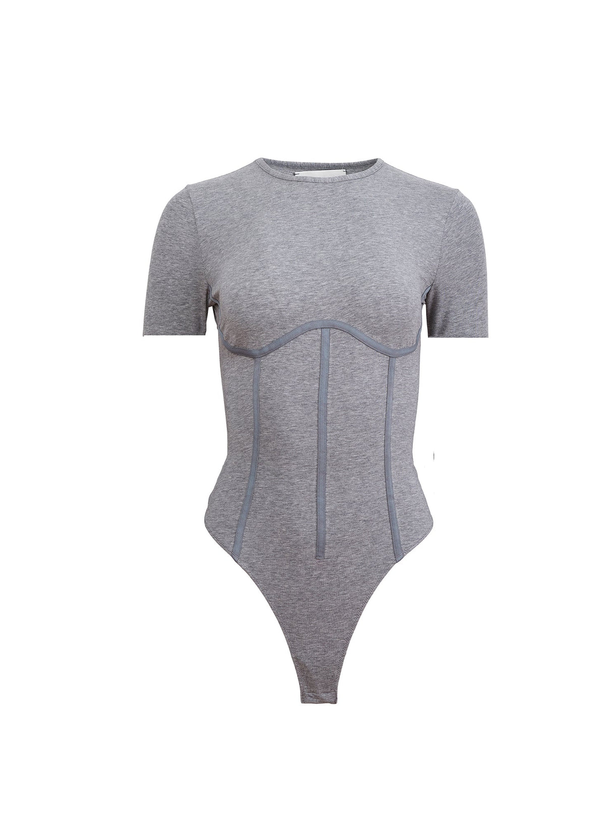 Heather Grey Organic Cotton T-Shirt Bodysuit | Fleur du Mal