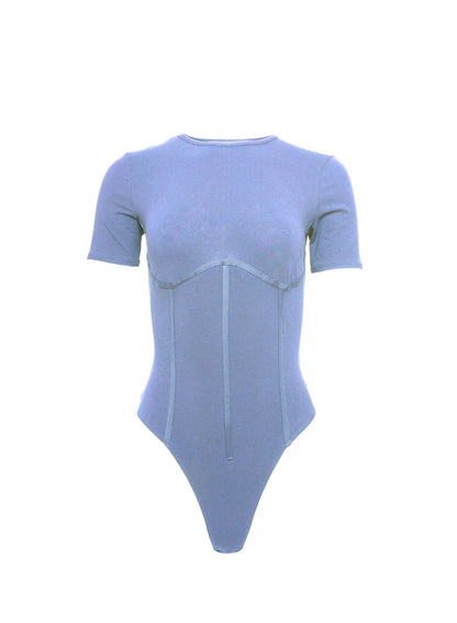 Denim Blue Organic Cotton T-Shirt Bodysuit | Fleur du Mal