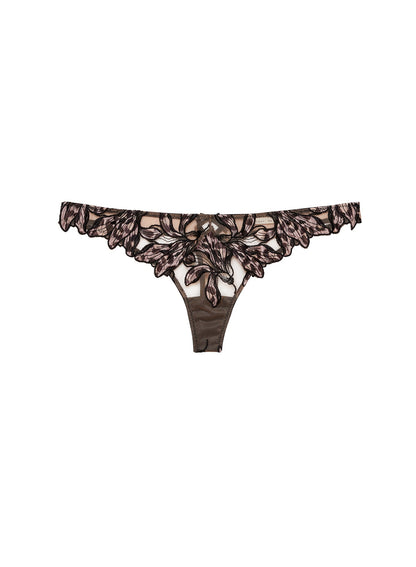 Leopard Lily Embroidery Hipster Thong | Fleur du Mal