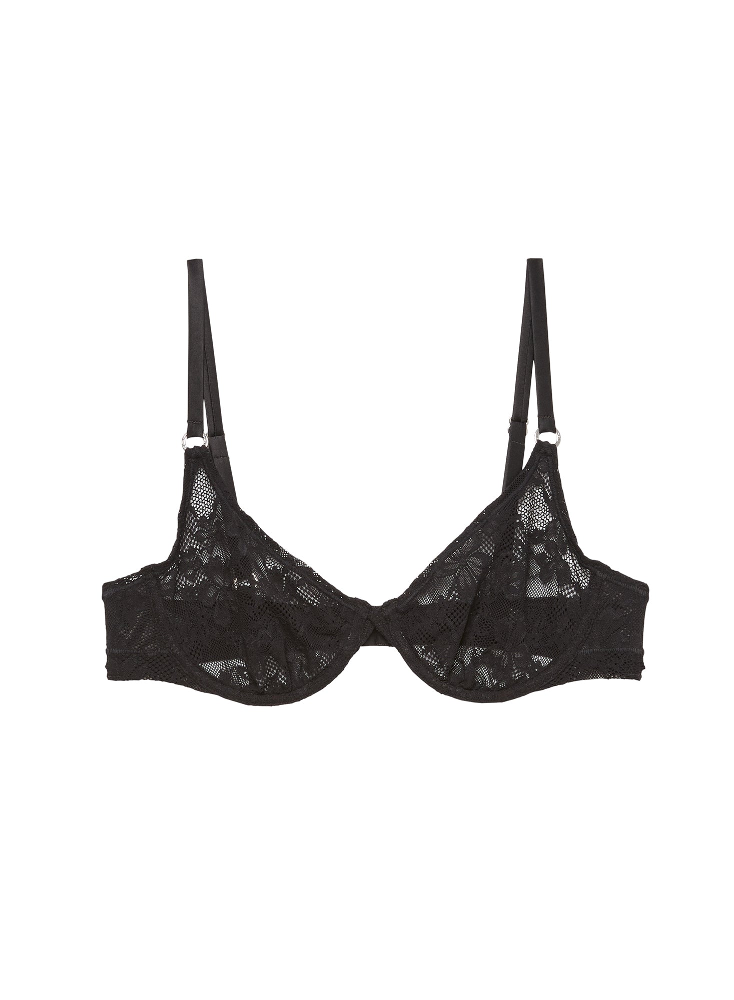 Black Le Stretch Lace Demi Bra | Fleur du Mal