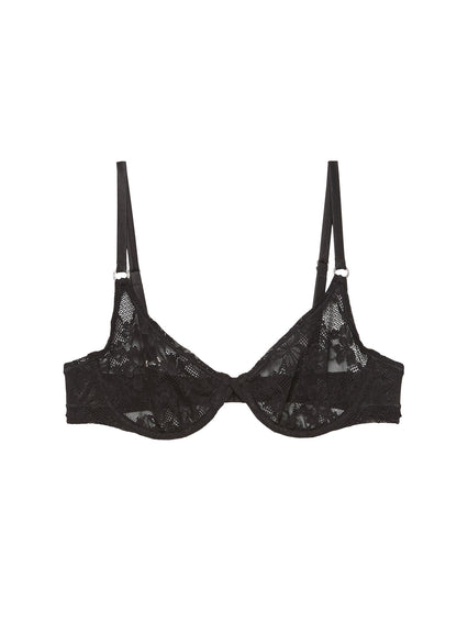 Black Le Stretch Lace Demi Bra | Fleur du Mal