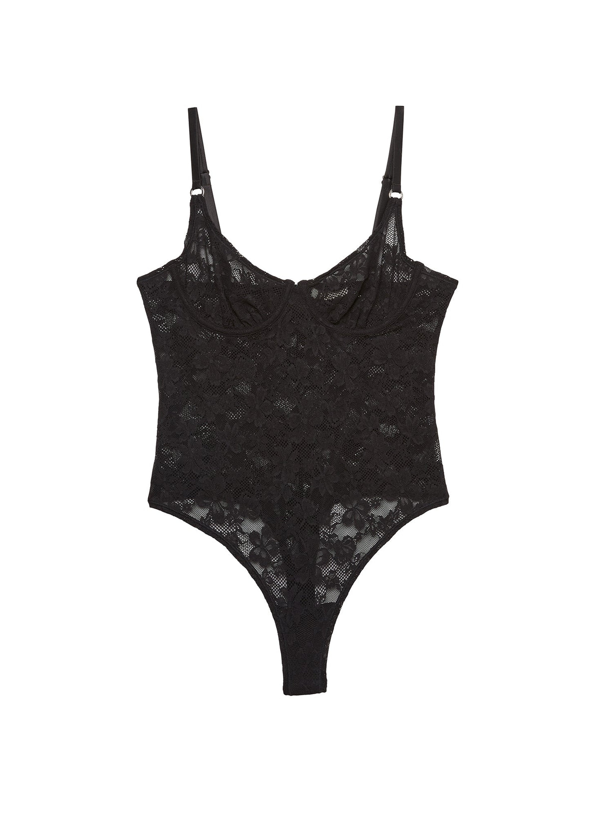 Black Le Stretch Lace Bodysuit | Fleur du Mal
