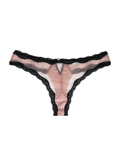 Petal Pink Sheer Tulle Thong | Fleur du Mal