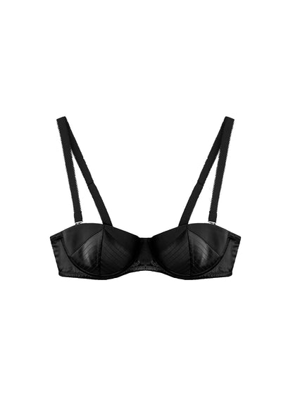 Black Top Stitch Convertible Bra | Fleur du Mal