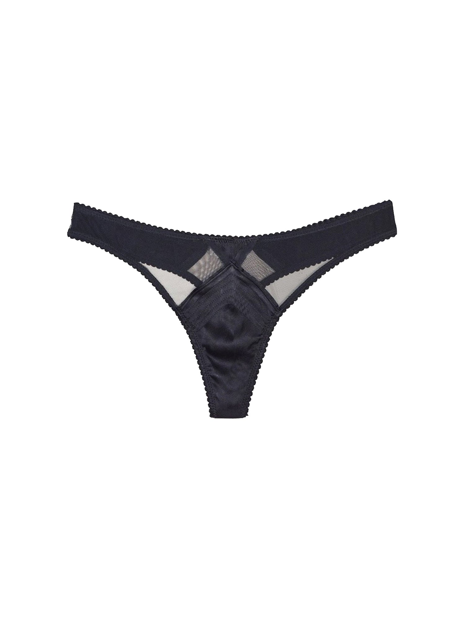 Black Top Stitch Thong | Fleur du Mal