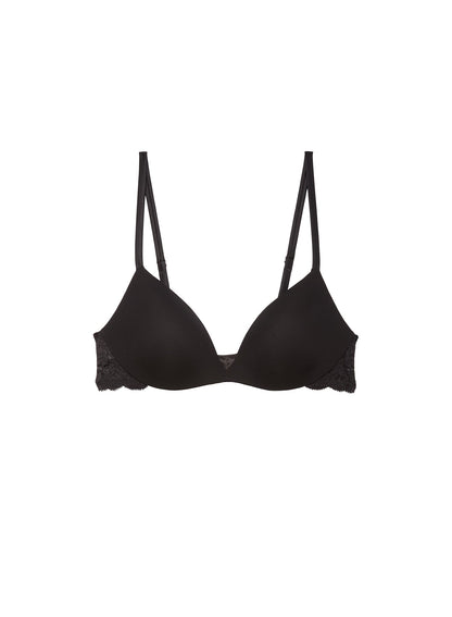 Black Charlotte Lace Wireless Push Up Bra | Fleur du Mal