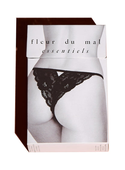 Black Charlotte Lace Seamless String Cheeky | Fleur du Mal