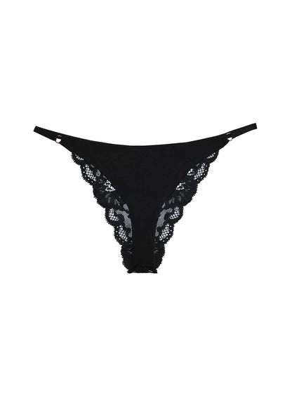Black Charlotte Lace Seamless String Cheeky | Fleur du Mal