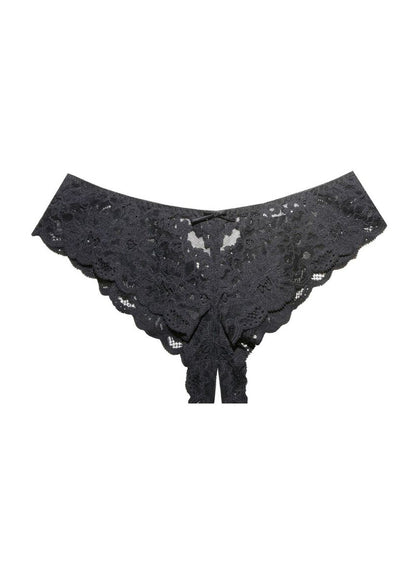 Black Charlotte Crotchless Panty | Fleur du Mal