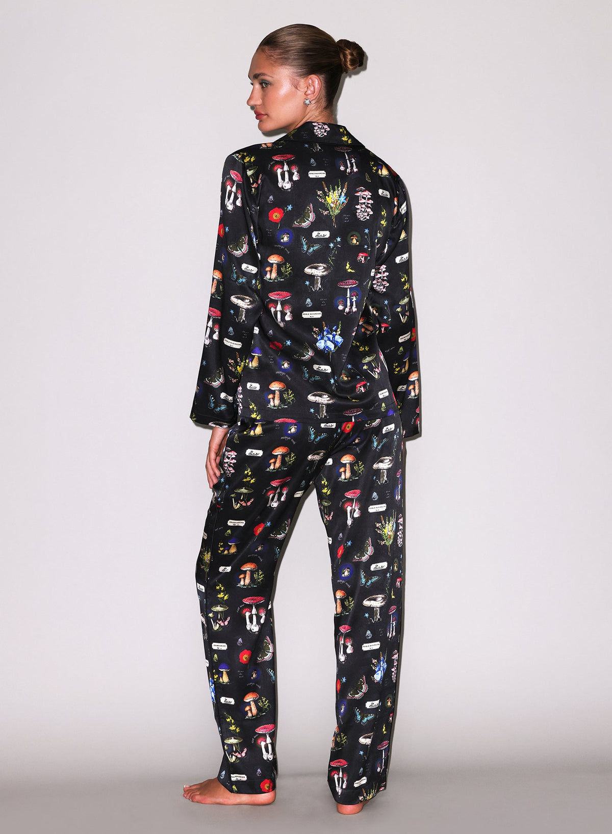 Black Magical Mushroom Print PJ Top | Fleur du Mal