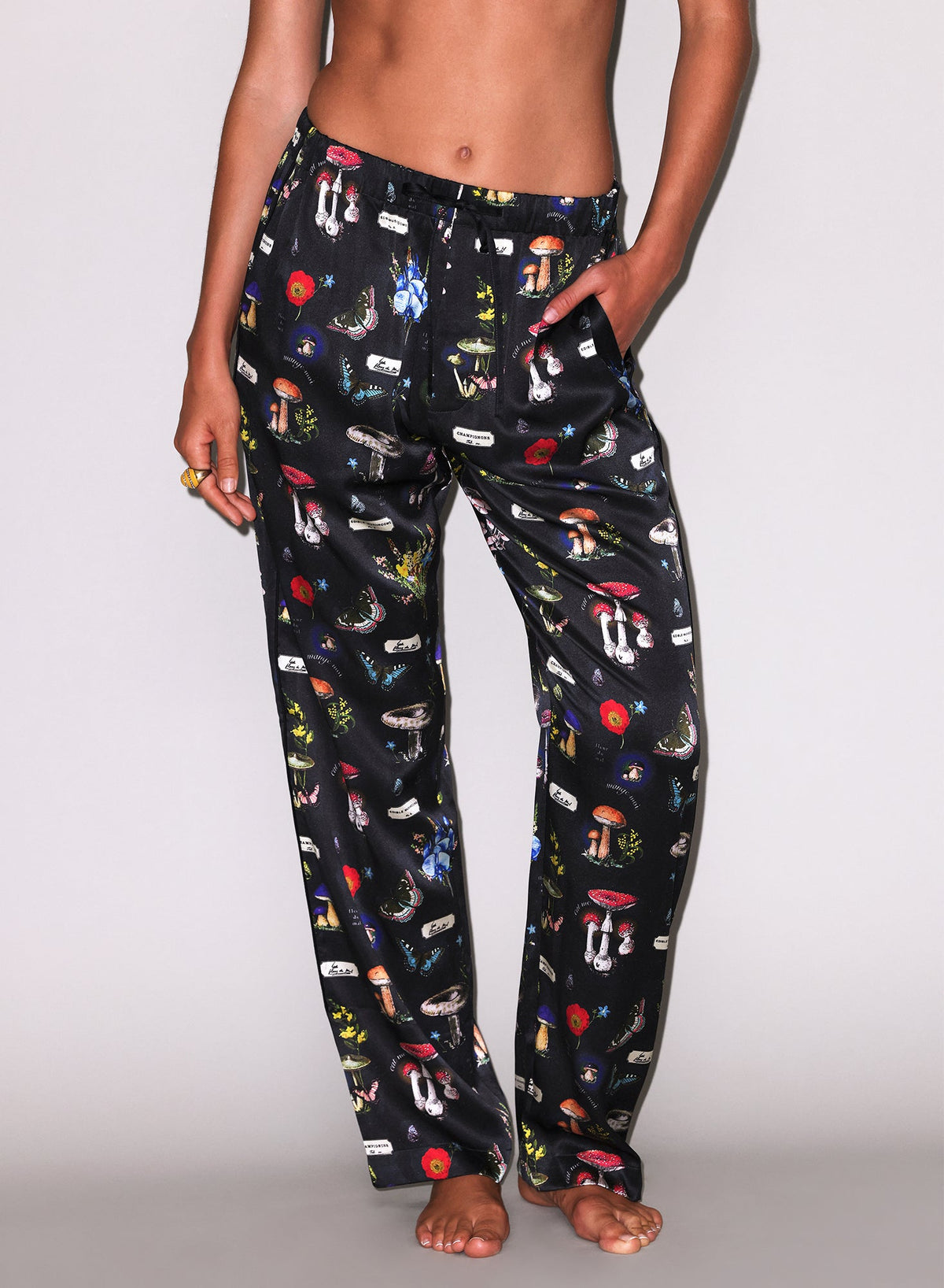 Black Magical Mushroom Print PJ Pant | Fleur du Mal