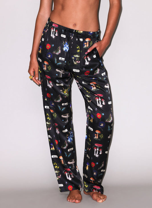 Black Magical Mushroom Print PJ Pant | Fleur du Mal