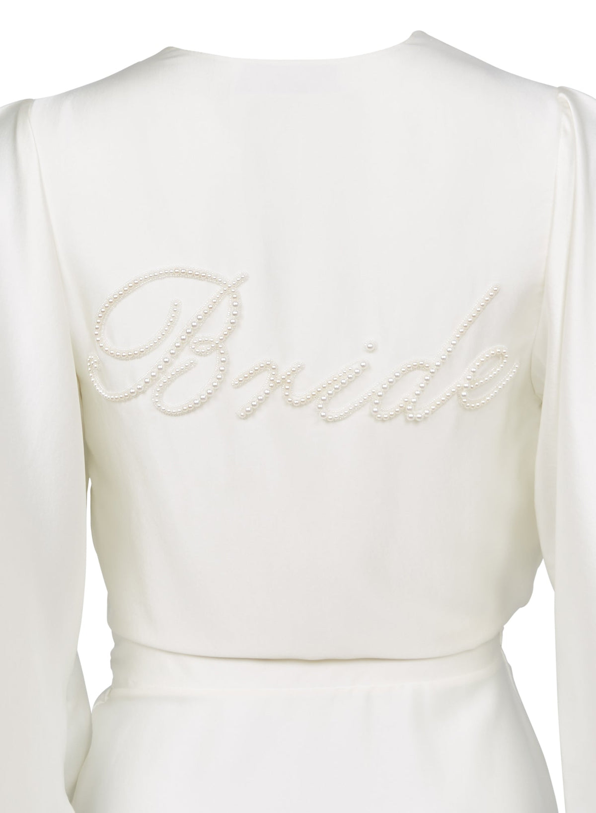 Ivory Bride Embroidered Angel Sleeve Robe | Fleur du Mal