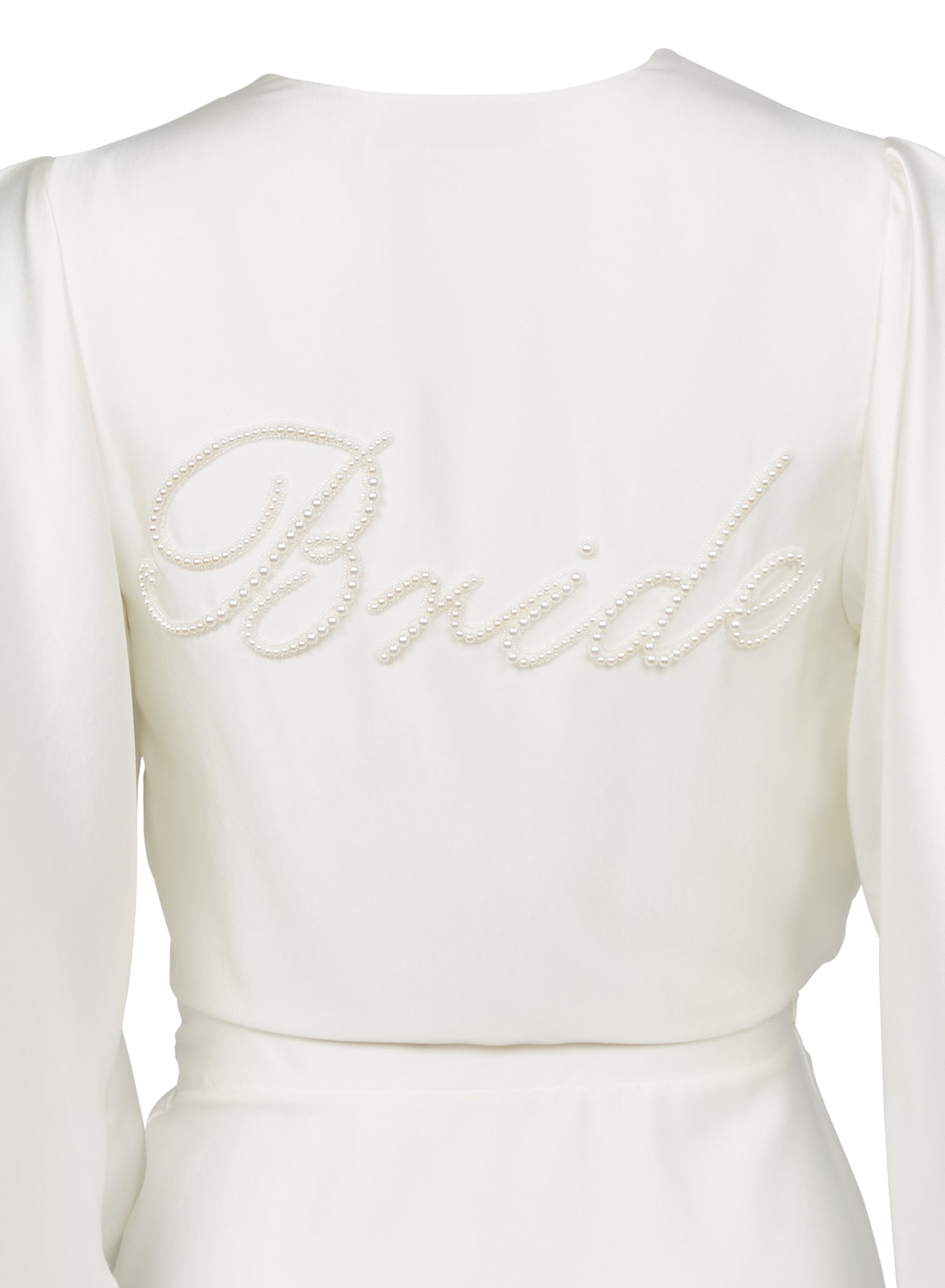 Ivory Bride Embroidered Angel Sleeve Robe | Fleur du Mal