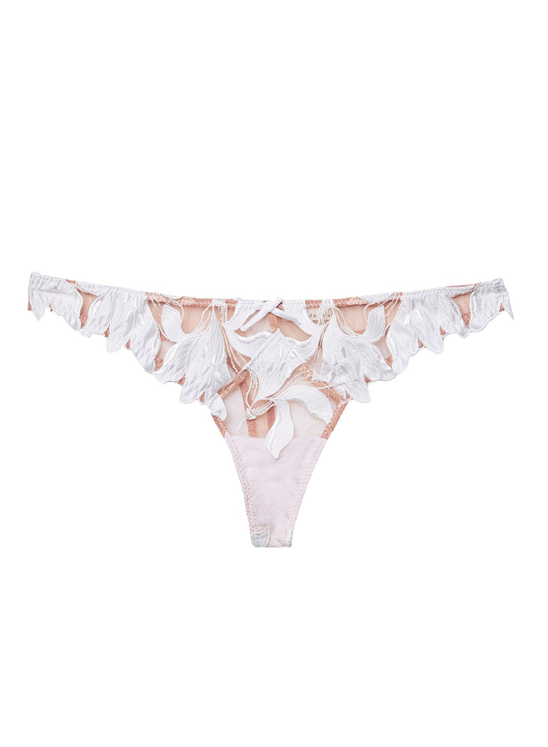 Ivory Lily Embroidery Hipster Thong | Fleur du Mal