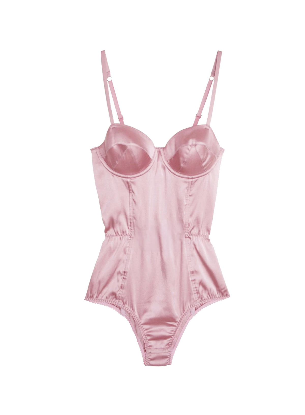 Rose Pink Satin Bullet Bodysuit | Fleur du Mal