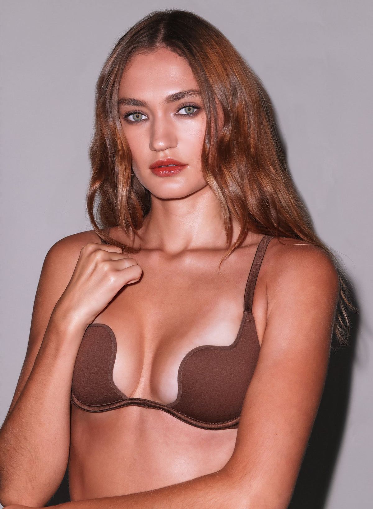 Cocoa Le Stretch Micro Seduce U-Plunge Bra | Fleur du Mal