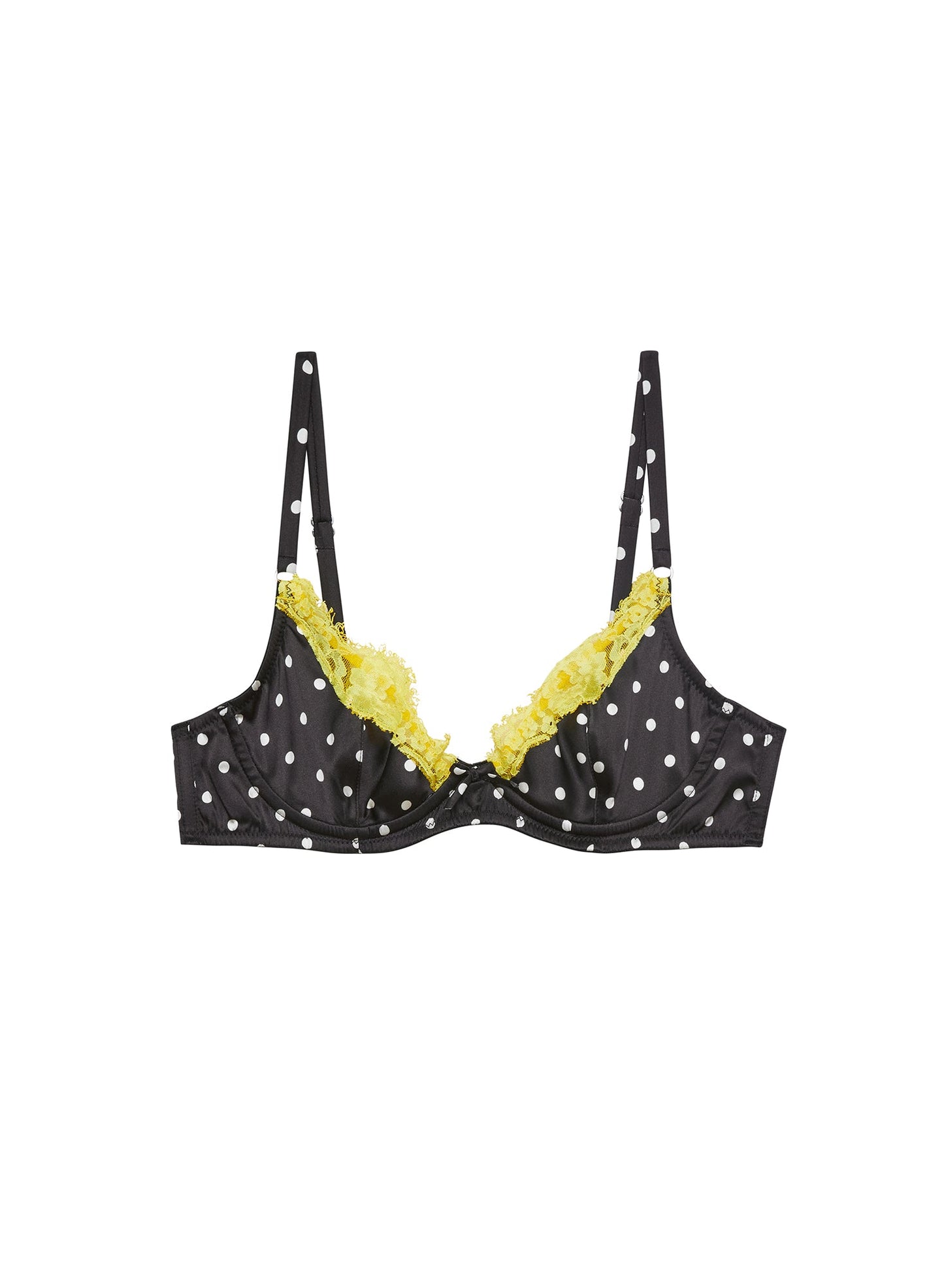 Small Dot Black Juliet Lace Demi Bra | Fleur du Mal