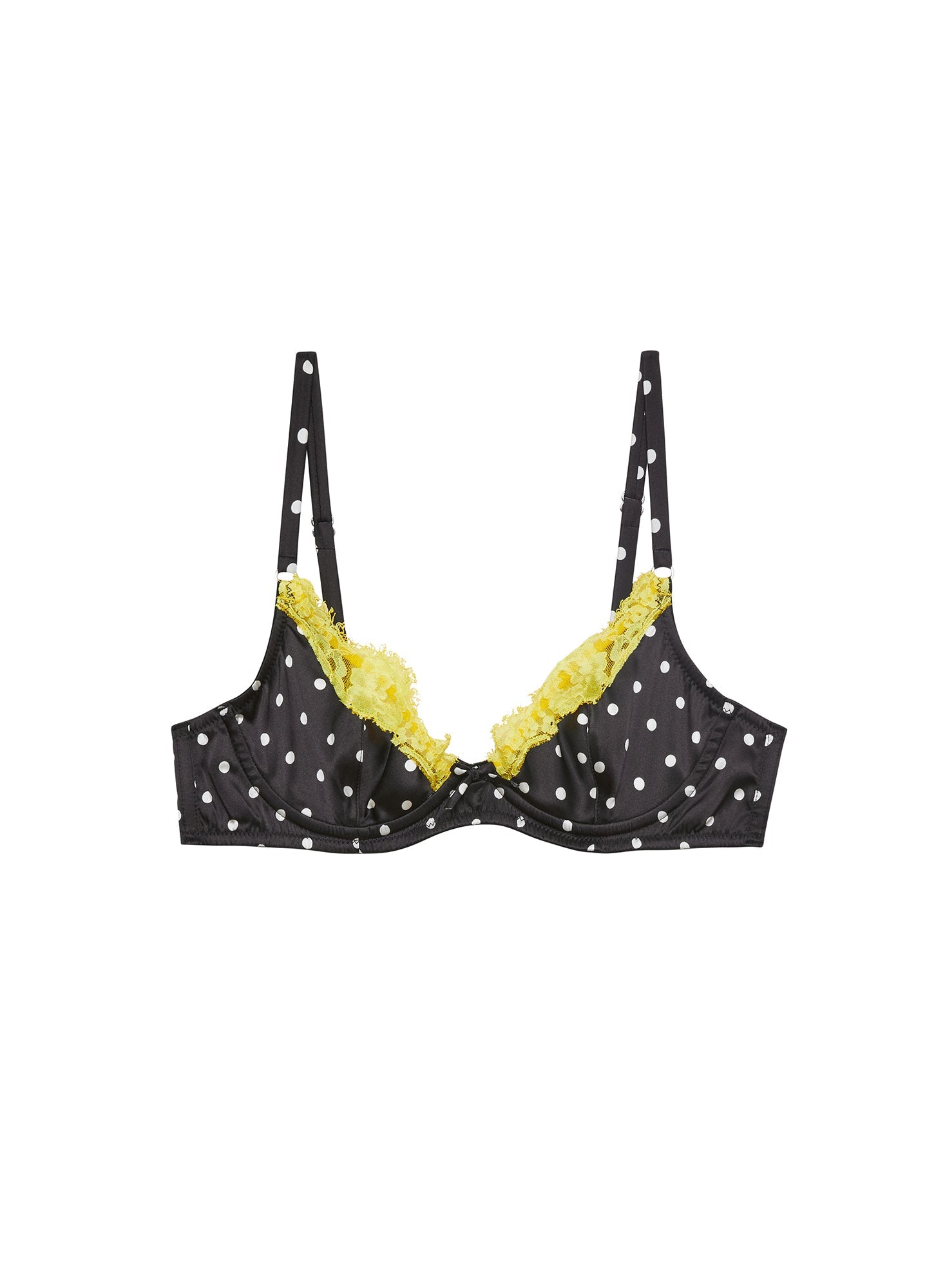 Small Dot Black Juliet Lace Demi Bra | Fleur du Mal