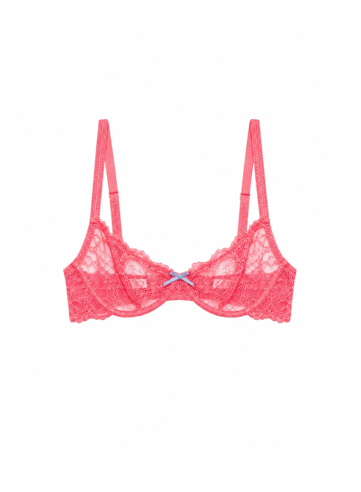 Neon Coral Bianca Lace Bra | Fleur du Mal