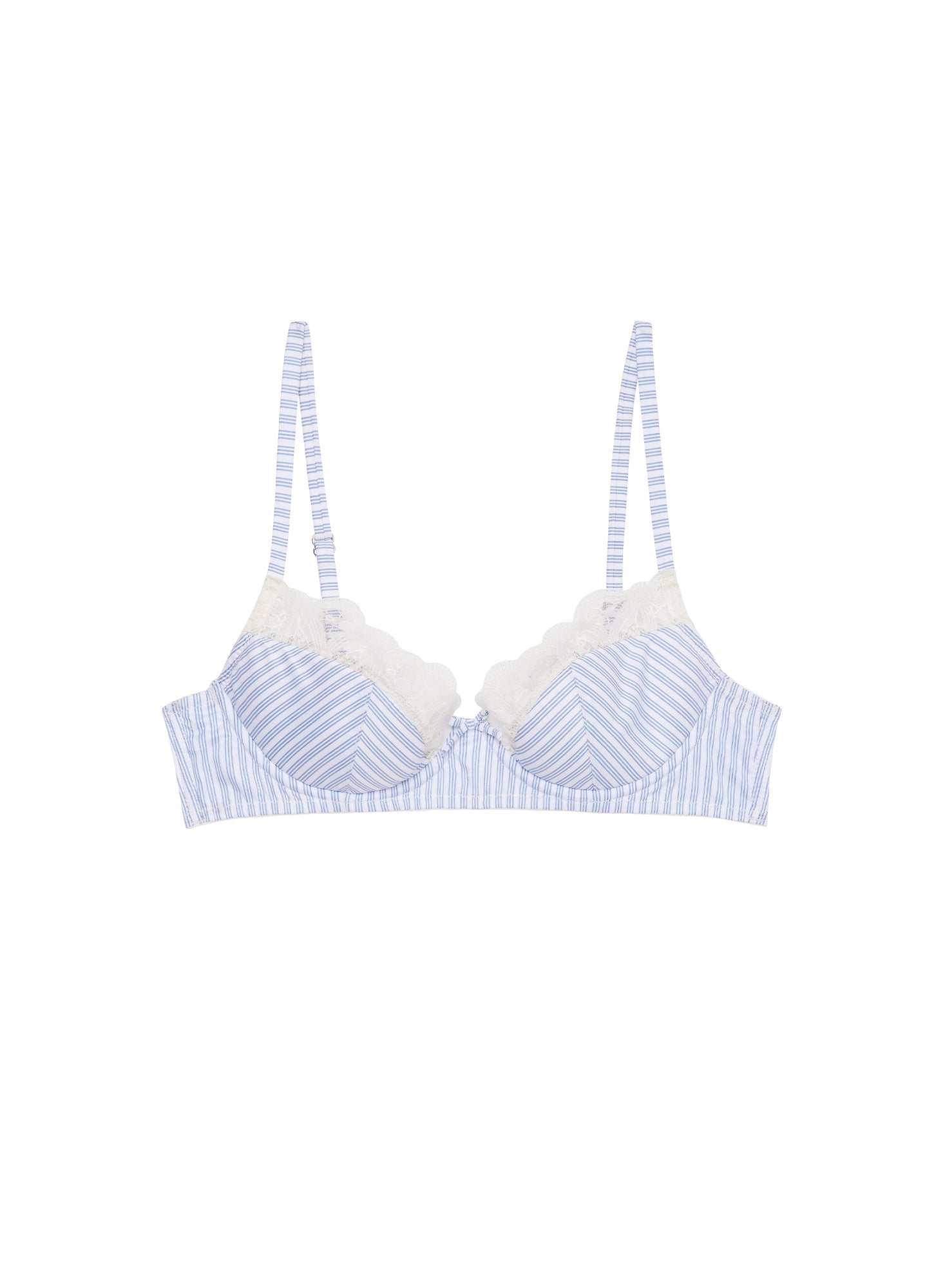 East Hampton Stripe Poplin Half Lined Bra | Fleur du Mal