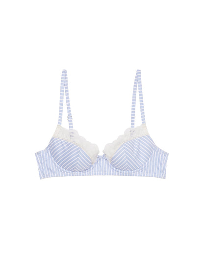 East Hampton Stripe Poplin Half Lined Bra | Fleur du Mal