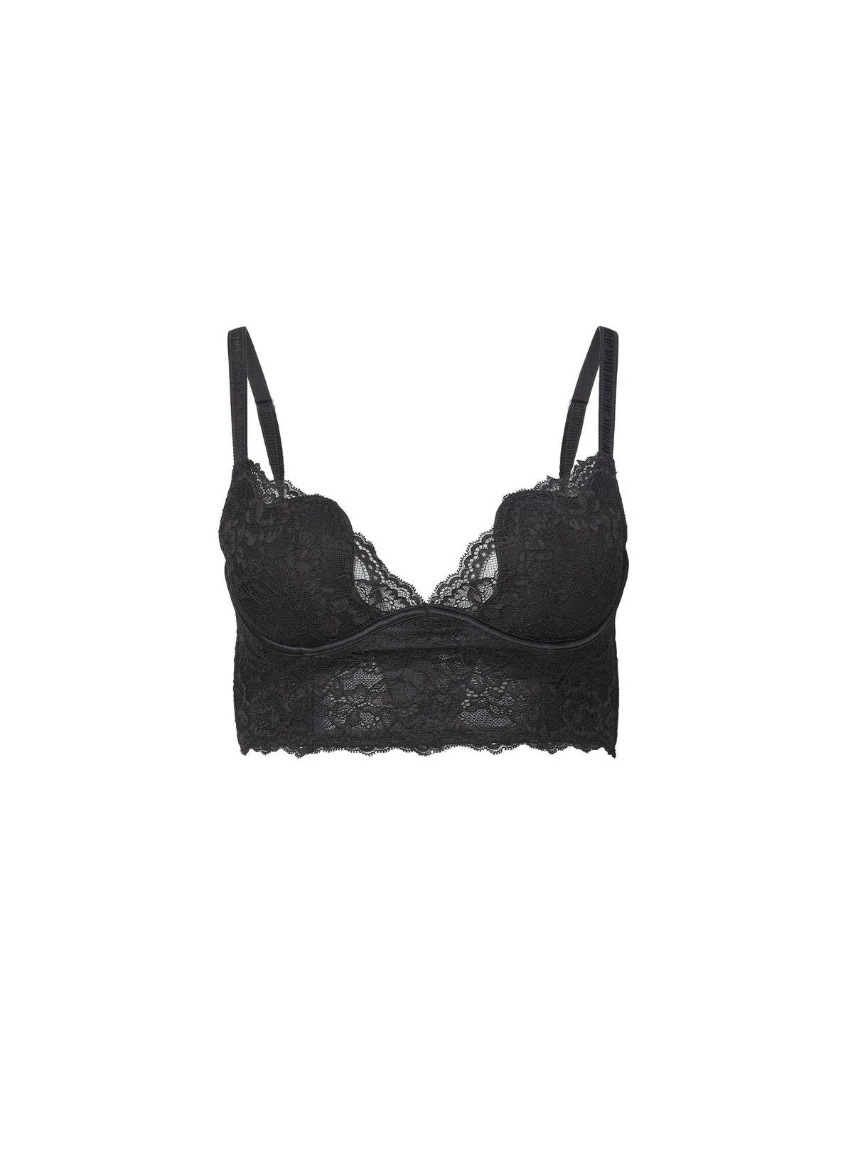 Black Bianca Lace Seduce U-Plunge Longline | Fleur du Mal
