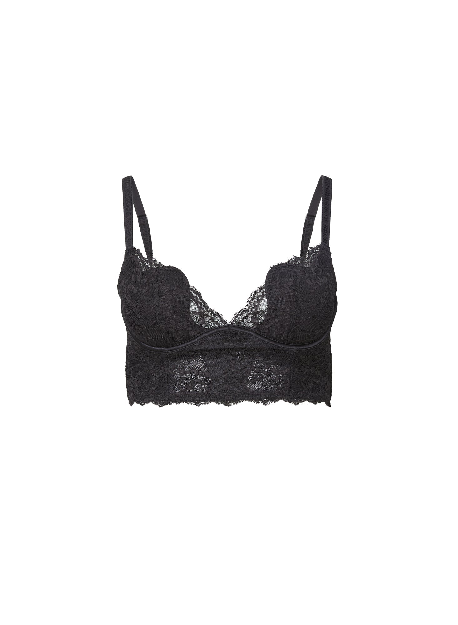 Black Bianca Lace Seduce U-Plunge Longline | Fleur du Mal