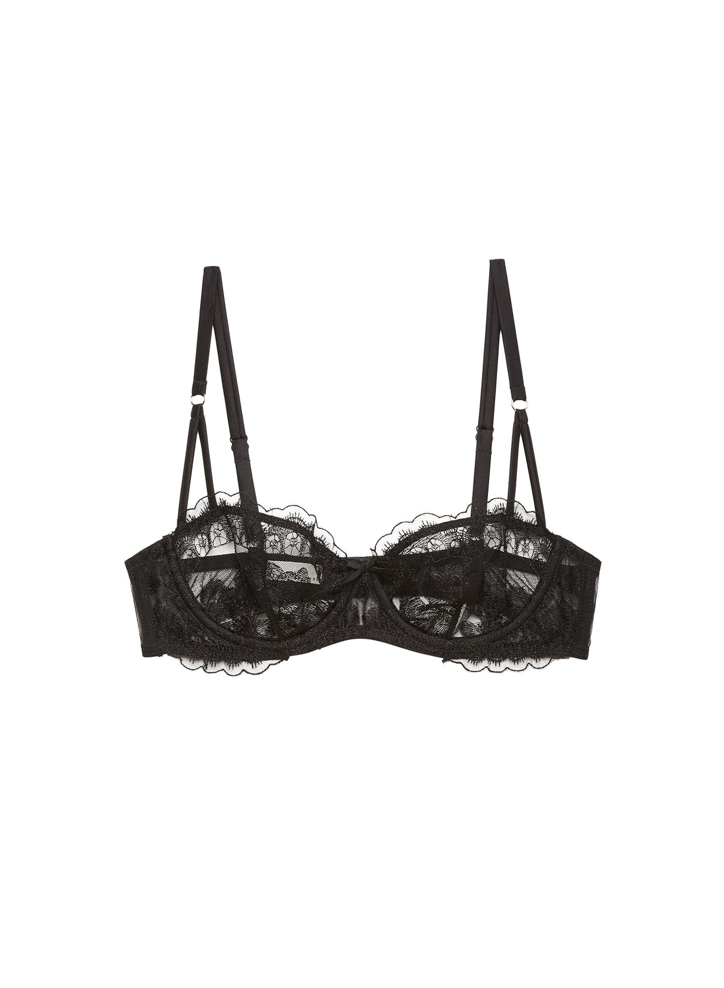 Black Mila Balconette Bra | Fleur du Mal