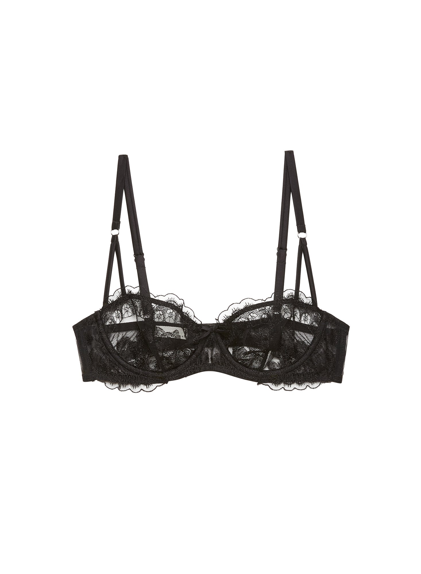 Black Mila Balconette Bra | Fleur du Mal