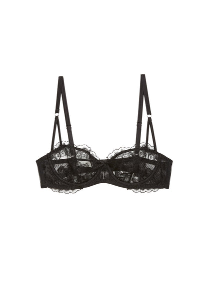 Black Mila Balconette Bra | Fleur du Mal