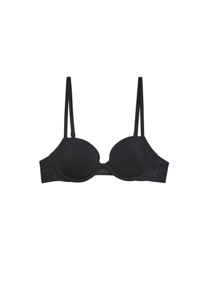 Black Le Stretch Lace Molded Demi Bra | Fleur du Mal