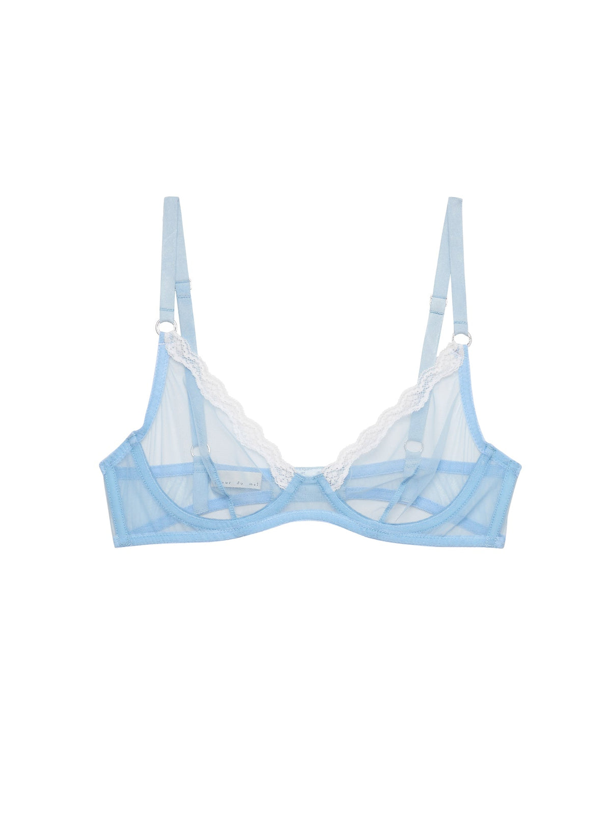 Light Blue Sheer Tulle Demi Bra | Fleur du Mal