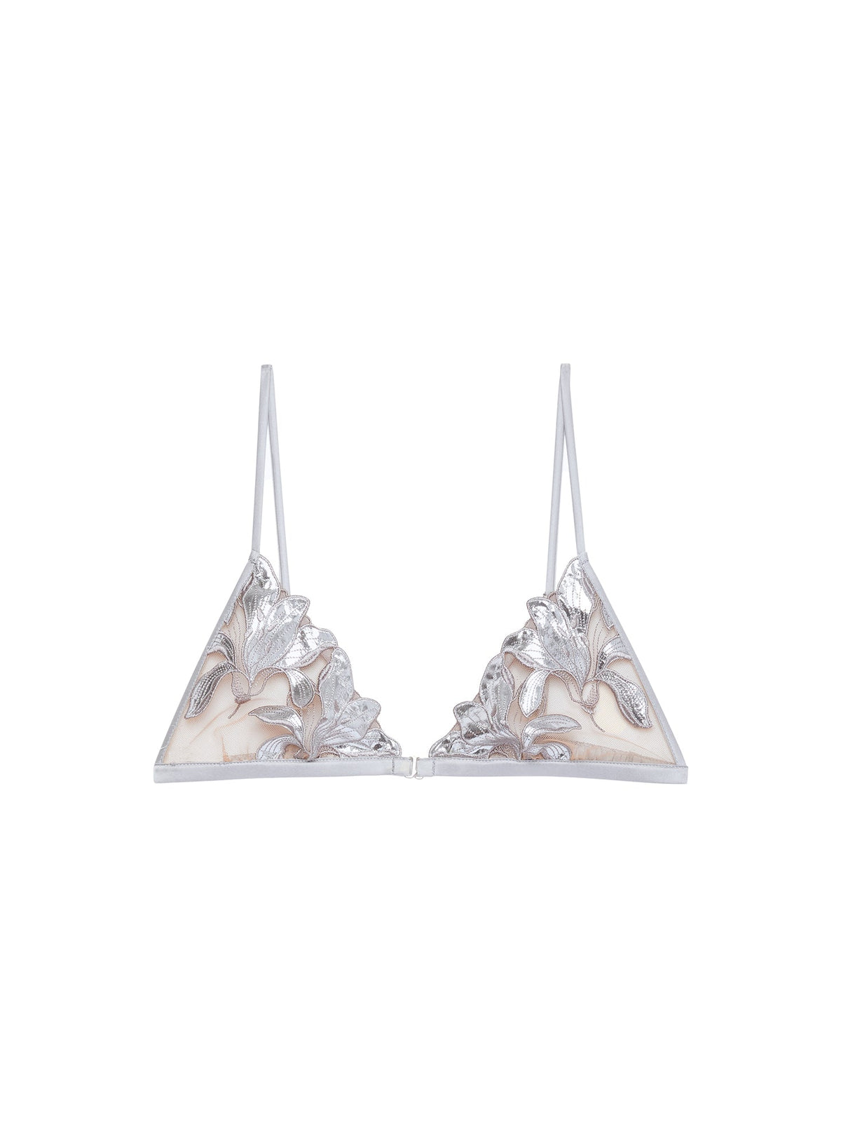 Platinum Lily Embroidery Triangle Bra | Fleur du Mal