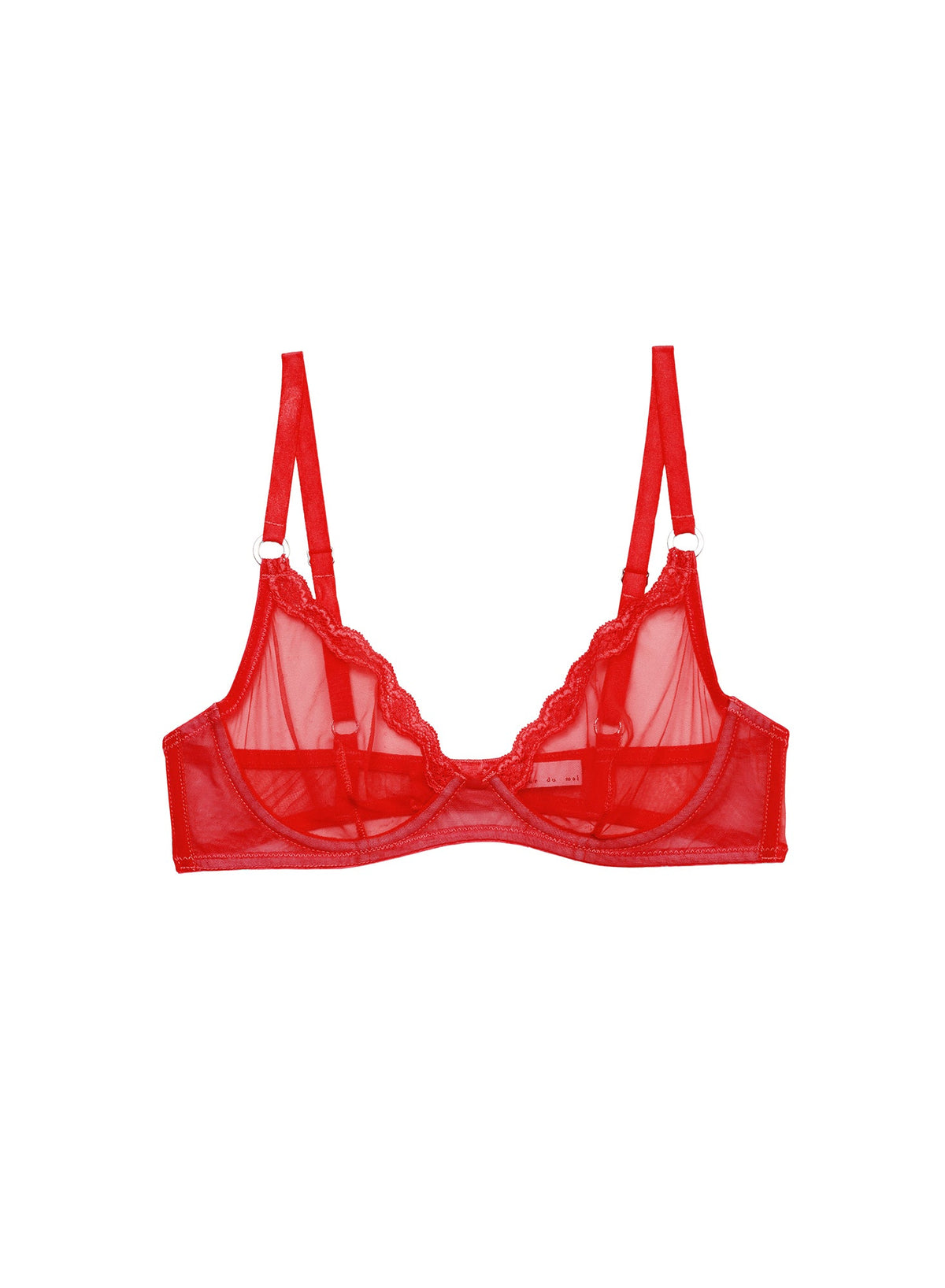 Red Sheer Tulle Demi Bra | Fleur du Mal